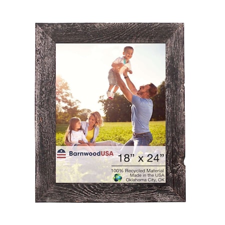 Barnwoodusa Rustic Farmhouse Reclaimed 18x24 Picture Frame (Smoky Black) 840075882947